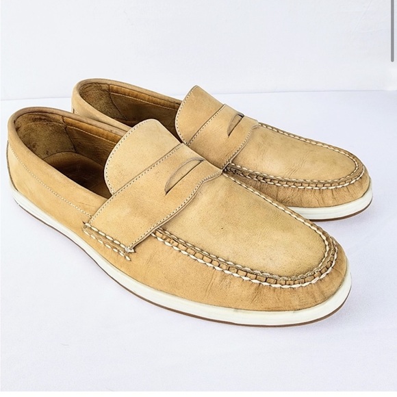 Peter Millar Size 11.5 M Tan Nubuck Penny Loafers - Picture 10 of 10